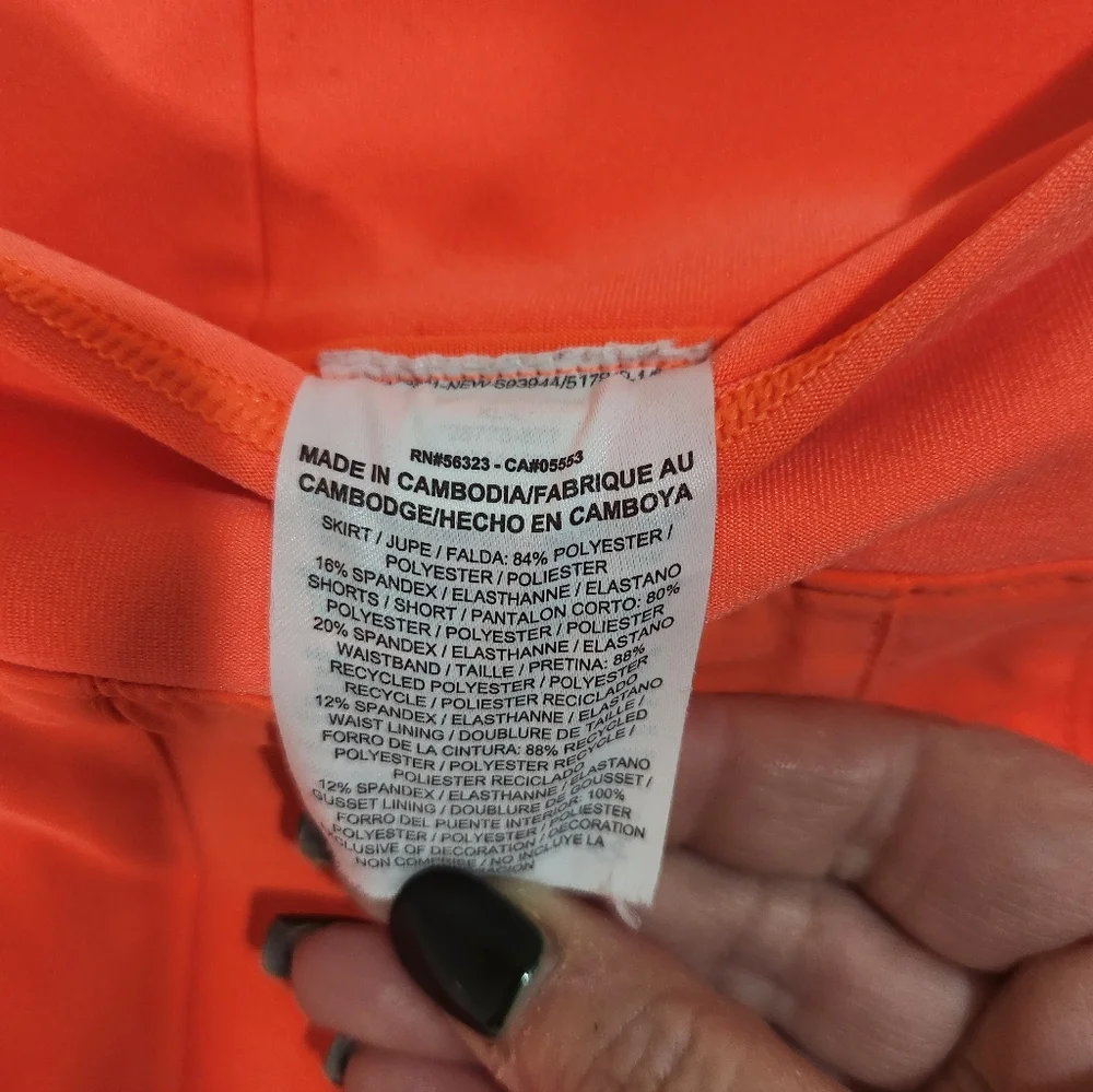 Nike Women's Orange Pleated Skirt - Picture 2 of 7